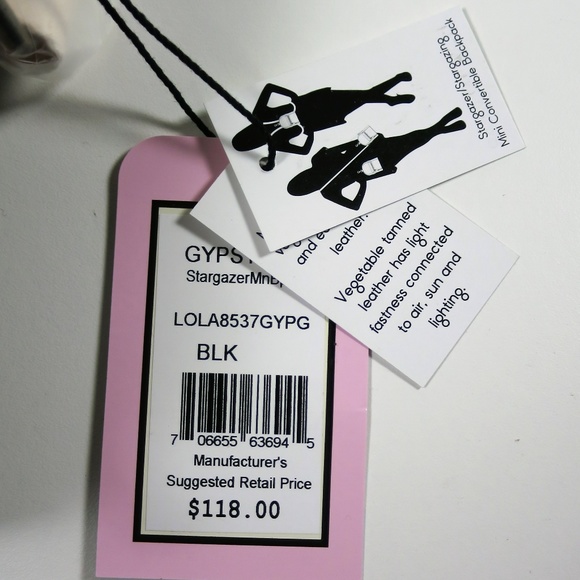 LOLA Stargazing Convertible Mini Black Leather Backpack NWT - Picture 15 of 16